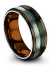 Gunmetal Wedding Bands Set for Girlfriend and Boyfriend Woman Tungsten Ring 8mm - Charming Jewelers