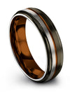 Man Anniversary Band Copper Line Tungsten Rings for Fiance and Fiance Matte - Charming Jewelers