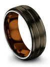 Matching Anniversary Ring for Couples Gunmetal Tungsten Wedding Bands Gunmetal - Charming Jewelers