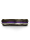 Womans and Woman&#39;s Anniversary Band Sets Tungsten Bands for Guys Purple Line - Charming Jewelers