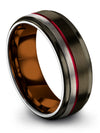 8mm Black Line Wedding Band for Woman Gunmetal Band Tungsten Engagement Woman&#39;s - Charming Jewelers