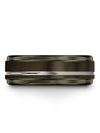 Her and Her Wedding Ring Gunmetal Tungsten Carbide Ring for Female Engraved - Charming Jewelers