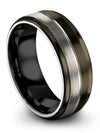 8mm Gunmetal Wedding Ring Ladies 8mm Gunmetal Tungsten Band for Men Simple - Charming Jewelers