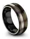 Plain Wedding Bands Gunmetal Tungsten Carbide 8mm Him and Wife Rings Gunmetal - Charming Jewelers