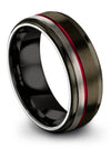 Wedding Ring for Mens Gunmetal Tungsten Bands for Lady Gunmetal Medium Step - Charming Jewelers