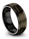 Gunmetal and Gunmetal Wedding Band Gunmetal Wedding Rings for Man Tungsten - Charming Jewelers
