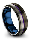 Gunmetal Wedding Rings Set Husband and His Ladies Tungsten Bands 8mm Guys - Charming Jewelers