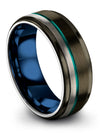 Matching Tungsten Promise Ring Lady Band with Tungsten Mid Ring Set Gunmetal - Charming Jewelers