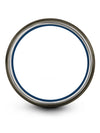 Plain Gunmetal Promise Rings Tungsten Promise Band Gunmetal and Blue Promise - Charming Jewelers