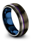 Tungsten Promise Ring Set for Boyfriend and Wife Tungsten Wedding Band Gunmetal - Charming Jewelers