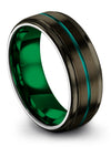 Gunmetal Plain Wedding Bands Tungsten Carbide Ring Set Matching Girlfriend - Charming Jewelers