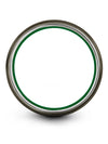 Gunmetal Green Promise Rings Guys Tungsten Bands Promise Band Engraved - Charming Jewelers