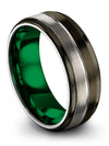 Unique Gunmetal Guys Wedding Bands Tungsten Bands for Couples Set Couple - Charming Jewelers
