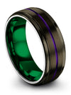Unique Promise Rings Gunmetal Wedding Band Tungsten Engagement Womans Rings - Charming Jewelers