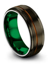 Wedding Rings Mens Tungsten Carbide Ring for Ladies Gunmetal Unique Bands - Charming Jewelers