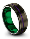 Brushed Gunmetal Men Wedding Ring Lady Rings Tungsten Engraved Promise Jewelry - Charming Jewelers