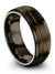 8mm Gunmetal Wedding Rings for Lady Tungsten Matching Bands