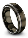 Man Plain Gunmetal Wedding Ring Polished Tungsten Ring Couple Band Gunmetal - Charming Jewelers