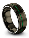 Wedding Bands Sets Husband and Wife Tungsten Carbide Wedding Ring Gunmetal Ring - Charming Jewelers