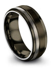 Gunmetal Line Wedding Bands Tungsten Rings for Woman Gunmetal Line 8mm Gunmetal - Charming Jewelers