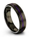 Solid Wedding Bands Tungsten Ring for Guy Custom Engraved Gunmetal Simple Rings - Charming Jewelers