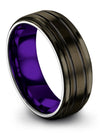 Gunmetal for Male Tungsten Carbide Gunmetal Rings for Guys 8mm Engagement - Charming Jewelers