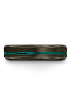 Gunmetal Teal Promise Band Sets for Him and Fiance Gunmetal Tungsten Promise - Charming Jewelers