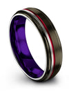 Gunmetal Wedding Ring for Couples Common Tungsten Bands 6mm Rings Engagement - Charming Jewelers