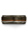Wedding Band Matching Tungsten Rings for Couples Band Gunmetal Copper Him - Charming Jewelers
