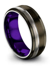His and Boyfriend Wedding Ring Sets Gunmetal Ladies Wedding Tungsten Bands - Charming Jewelers