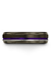 Promise Band for Guys Tungsten Gunmetal Purple Ring Personalized Band Gunmetal - Charming Jewelers