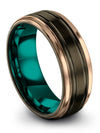 Wedding Rings for Men Small Tungsten Matching Rings for Couples 8mm 30th Band - Charming Jewelers