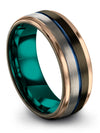 8mm Gunmetal Wedding Bands for Men 8mm Mens Tungsten Ring Gunmetal 8mm Rings - Charming Jewelers