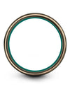 8mm Green Line Wedding Ring for Woman Tungsten Ring His and Him Brushed - Charming Jewelers