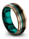 Engagement and Promise Ring Matching Tungsten Band Simple Gunmetal Bands 7th - Charming Jewelers