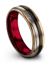 Gunmetal Men&#39;s Wedding Rings Set 6mm Gunmetal Tungsten Bands for Lady Love - Charming Jewelers