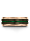 Gunmetal Wide Guys Wedding Rings Tungsten Band Gunmetal Green Engagement - Charming Jewelers