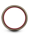 Personalized Wedding Ring for Female Ladies Tungsten Gunmetal Wedding Ring - Charming Jewelers