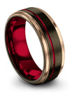 Plain Anniversary Ring Female Tungsten Wedding Ring for Boyfriend Gunmetal Step - Charming Jewelers
