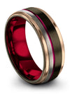 Wedding Rings Sets for Him Tungsten Ring for Woman&#39;s Step Flat Gunmetal Midi - Charming Jewelers