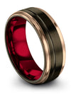 Simple Gunmetal Wedding Bands Fiance and Her Tungsten Wedding Bands Couples - Charming Jewelers