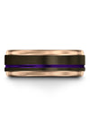 Plain Anniversary Ring Female Tungsten Wedding Ring for Boyfriend Gunmetal Step - Charming Jewelers