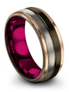 Woman&#39;s Tungsten Gunmetal Anniversary Ring Tungsten Ring for Male 8mm 13th - - Charming Jewelers