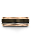 8mm Black Line Ladies Anniversary Band Cute Tungsten Rings Matching Godmother - Charming Jewelers