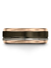 Carbide Promise Band Gunmetal Plated Tungsten Bands for Men Gunmetal Bands - Charming Jewelers