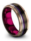 His and Him Bands Wedding Men Tungsten Gunmetal Wedding Bands 8mm Band Simple - Charming Jewelers