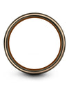 Men Anniversary Ring Step Flat Gunmetal Tungsten Carbide Gunmetal Ring Engraved - Charming Jewelers