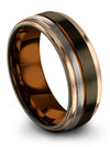 Modern Wedding Rings Tungsten Engraved Rings for Guy Gunmetal Band Sets - Charming Jewelers