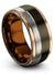 Gunmetal Men's Promise Band Sets Matching Wedding Rings