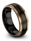 Solid Gunmetal Wedding Band Set for Boyfriend and Him Tungsten Bands Fiance - Charming Jewelers